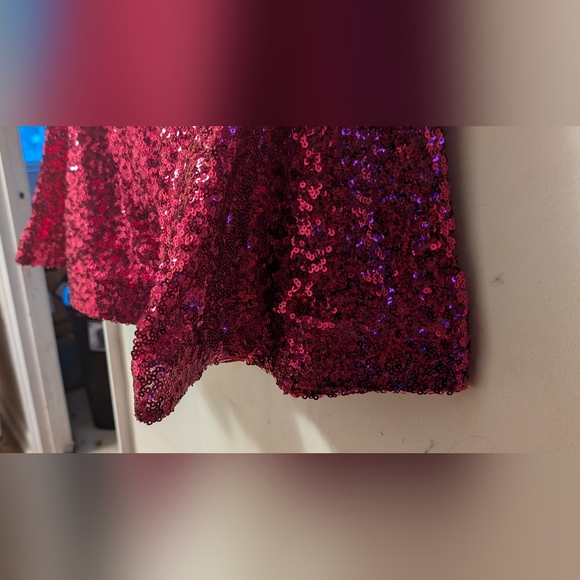 Morgan & Co. Fuchsia Sequin V-Neck Maxi Dress - Picture 5 of 8